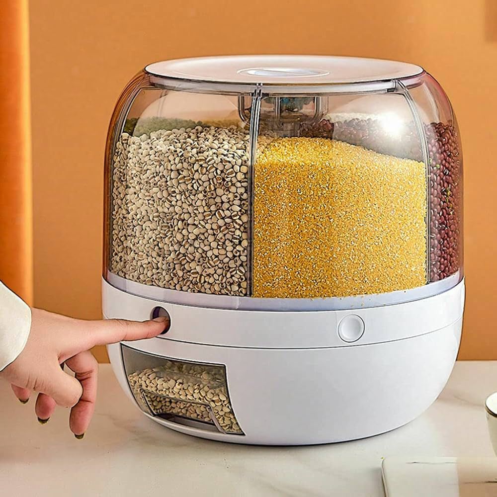 Zapdrop 6-Grid Round Rotatable Food Dispenser