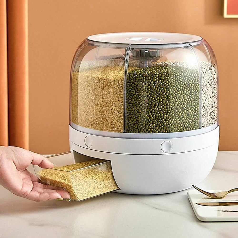 Zapdrop 6-Grid Round Rotatable Food Dispenser