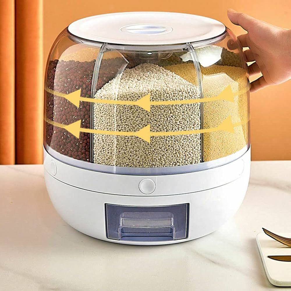 Zapdrop 6-Grid Round Rotatable Food Dispenser