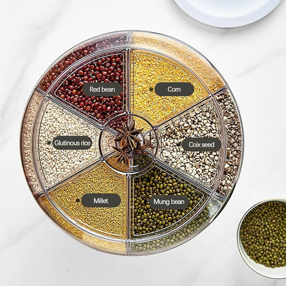 Zapdrop 6-Grid Round Rotatable Food Dispenser